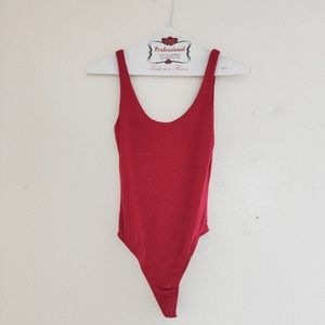 Red thong swimsuit